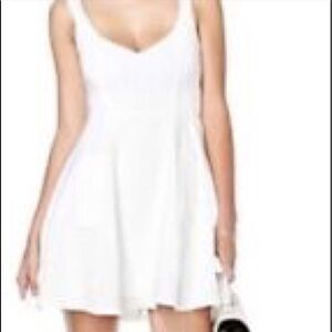 3/$25 NASTY GAL White Skater Sleeveless Side Pockets Mini Dress.Size XS
